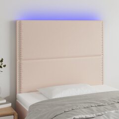 vidaXL LED-voodipeats, Cappuccino, 80x5x118/128 cm, kunstnahk цена и информация | Кровати | kaup24.ee