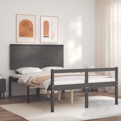 Voodiraam vidaXL, 140x190 cm, hall цена и информация | Кровати | kaup24.ee