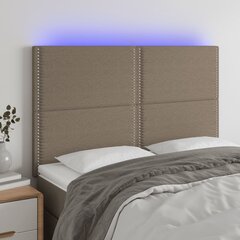 vidaXL LED-voodipeats, pruunikashall, 144x5x118/128 cm, kangas цена и информация | Кровати | kaup24.ee