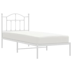 vidaXL metallist voodiraam peatsiga, valge, 90 x 190 cm цена и информация | Кровати | kaup24.ee