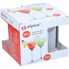 Margarita klaasid, 250 ml, Alpina, 4 tk pakis цена и информация | Стаканы, фужеры, кувшины | kaup24.ee