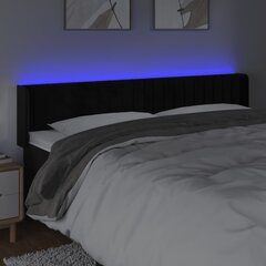 vidaXL LED-voodipeats, must, 203x16x78/88 cm, samet hind ja info | Voodid | kaup24.ee