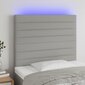 vidaXL LED-voodipeats, helehall, 80x5x118/128 cm, kangas цена и информация | Voodid | kaup24.ee