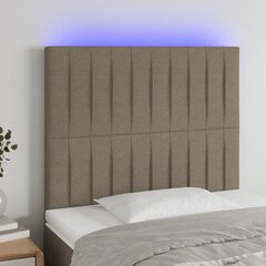 vidaXL LED-voodipeats, pruunikashall, 80x5x118/128 cm, kangas цена и информация | Кровати | kaup24.ee