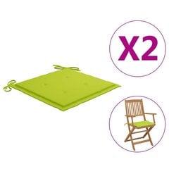 vidaXL aiatooli istmepadjad, 2 tk, erkroheline, 40 x 40 x 3 cm, kangas hind ja info | Toolipadjad ja -katted | kaup24.ee