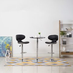 Барные стулья vidaXL, 2шт, черные, искусственная кожа цена и информация | Стулья для кухни и столовой | kaup24.ee