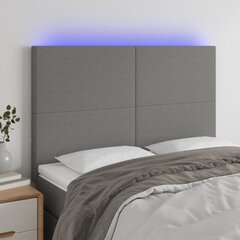 vidaXL LED-voodipeats, tumehall, 144x5x118/128 cm, kangas цена и информация | Кровати | kaup24.ee