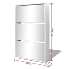 sahtliga kingakapp peegliga tamm 63 x 17 102,5 cm цена и информация | Полки для обуви, банкетки | kaup24.ee