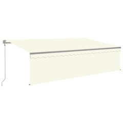 vidaXL automaatne varikatus LED, tuuleandur, 5 x 3 m, kreemjas цена и информация | Зонты, маркизы, стойки | kaup24.ee