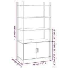 vidaXL kõrge kapp, must, 80 x 40 x 153 cm, tehispuit hind ja info | Kummutid | kaup24.ee