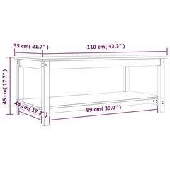 vidaXL kohvilaud, 110x55x45 cm, männipuit hind ja info | Diivanilauad | kaup24.ee