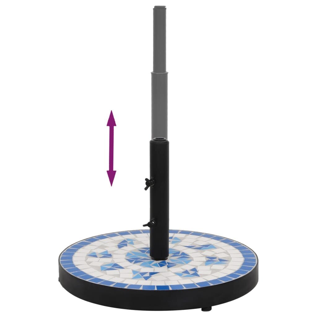 vidaXL päikesevarju alus, sinine ja valge, ümmargune, 12 kg hind ja info | Päikesevarjud, markiisid ja alused | kaup24.ee