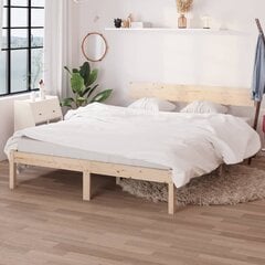 vidaXL voodiraam männipuidust, 140 x 190 cm цена и информация | Кровати | kaup24.ee