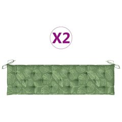 vidaXL pingipadjad 2 tk, lehemuster, 180 x 50 x 7 cm, kangas hind ja info | Toolipadjad ja -katted | kaup24.ee