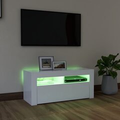 vidaXL telerialus LED-tuledega, valge, 90 x 35 x 40 cm цена и информация | Тумбы под телевизор | kaup24.ee