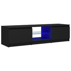 vidaXL telerialus LED-tuledega, must, 140 x 40 x 35,5 cm цена и информация | Тумбы под телевизор | kaup24.ee