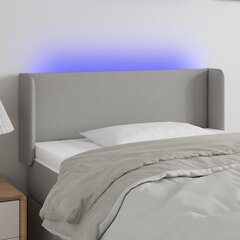 vidaXL LED-voodipeats, helehall, 93x16x78/88 cm, kangas цена и информация | Кровати | kaup24.ee