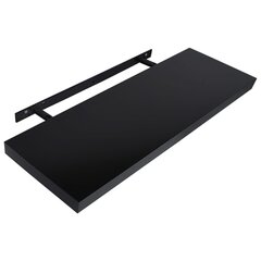 vidaXL seinariiulid, 2 tk, must, 120 x 20 x 3,8 cm цена и информация | Полки | kaup24.ee