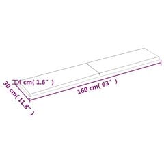 vidaXL seinariiul, helepruun, 160x30x4 cm, töödeldud tammepuit цена и информация | Полки | kaup24.ee