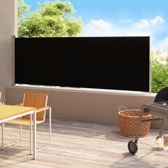 vidaXL lahtitõmmatav terrassi külgsein, 180 x 500 cm, must hind ja info | Päikesevarjud, markiisid ja alused | kaup24.ee