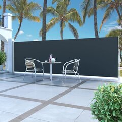vidaXL lahtitõmmatav külgsein, 160 x 500 cm, must hind ja info | Päikesevarjud, markiisid ja alused | kaup24.ee