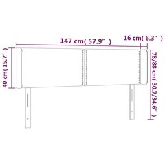 vidaXL LED-voodipeats, valge, 147x16x78/88 cm, kunstnahk hind ja info | Voodid | kaup24.ee