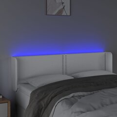 vidaXL LED-voodipeats, valge, 147x16x78/88 cm, kunstnahk цена и информация | Кровати | kaup24.ee