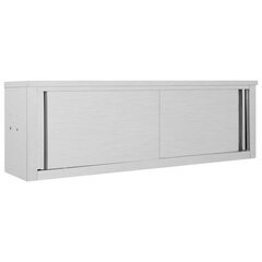 vidaXL köögi seinakapp liugustega, 150 x 40 x 50 cm, roostevaba teras цена и информация | Кухонные шкафчики | kaup24.ee