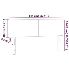 vidaXL voodipeatsid 2 tk, tumehall, 72x5x78/88 cm, kangas hind ja info | Voodid | kaup24.ee