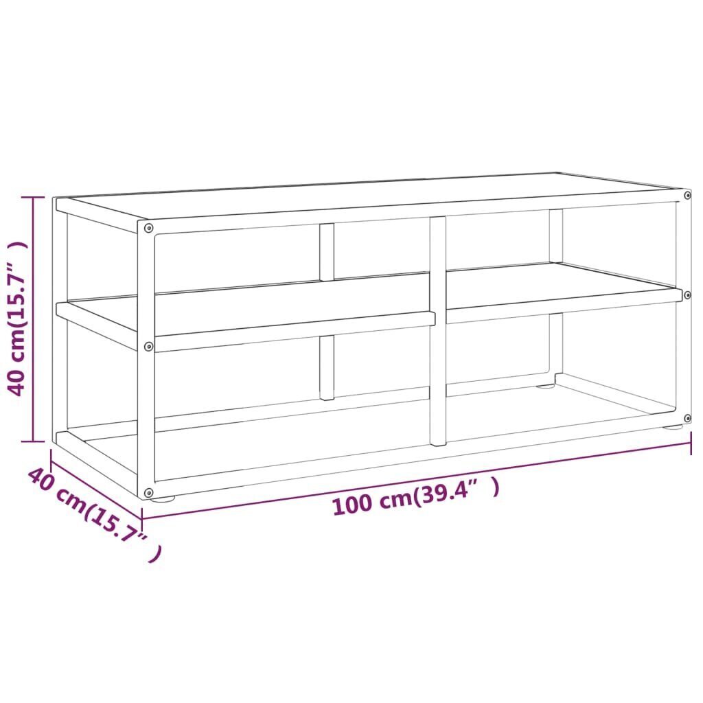 vidaXL telerialus, must, valge marmorklaas, 100 x 40 x 40 cm цена и информация | TV alused | kaup24.ee