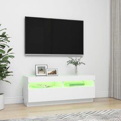 vidaXL telerialus LED-tuledega, valge, 100 x 35 x 40 cm hind ja info | TV alused | kaup24.ee