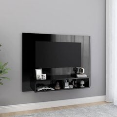 vidaXL TV-seinariiul, kõrgläikega must, 120x23,5x90 cm, puitlaastplaat цена и информация | Тумбы под телевизор | kaup24.ee