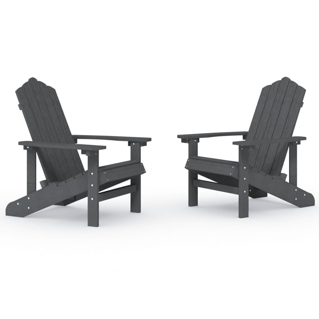 vidaXL Garden Adirondack toolid, 2 tk., antratsiitvärvi, HDPE цена и информация | Aiatoolid | kaup24.ee