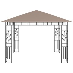 vidaXL varjualune sääsevõrguga, 3x3x2,73 m, pruunikashall, 180 g/m² цена и информация | Беседки, навесы, тенты | kaup24.ee