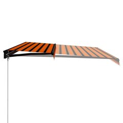 vidaXL käsitsi sissetõmmatav varikatus, LED 500x300 cm oranž ja pruun цена и информация | Зонты, маркизы, стойки | kaup24.ee