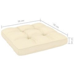 vidaXL euroalustest diivani padi, kreemjas 70 x 70 x 10 cm цена и информация | Подушки, наволочки, чехлы | kaup24.ee