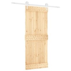 vidaXL liuguks tarvikutega, 85 x 210 cm, männipuit цена и информация | Межкомнатные двери | kaup24.ee