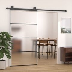 vidaXL liuguks, matt ESG-klaas ja alumiinium, 102,5 x 205 cm, must цена и информация | Межкомнатные двери | kaup24.ee