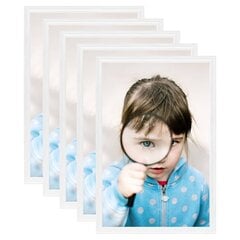 vidaXL fotoraami kollaaž 5 tk, seinale või lauale, valge, 13 x 18 cm цена и информация | Рамки, фотоальбомы | kaup24.ee