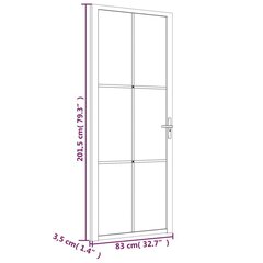 vidaXL siseuks, 83x201,5 cm, must, ESG-klaas ja alumiinium цена и информация | Межкомнатные двери | kaup24.ee