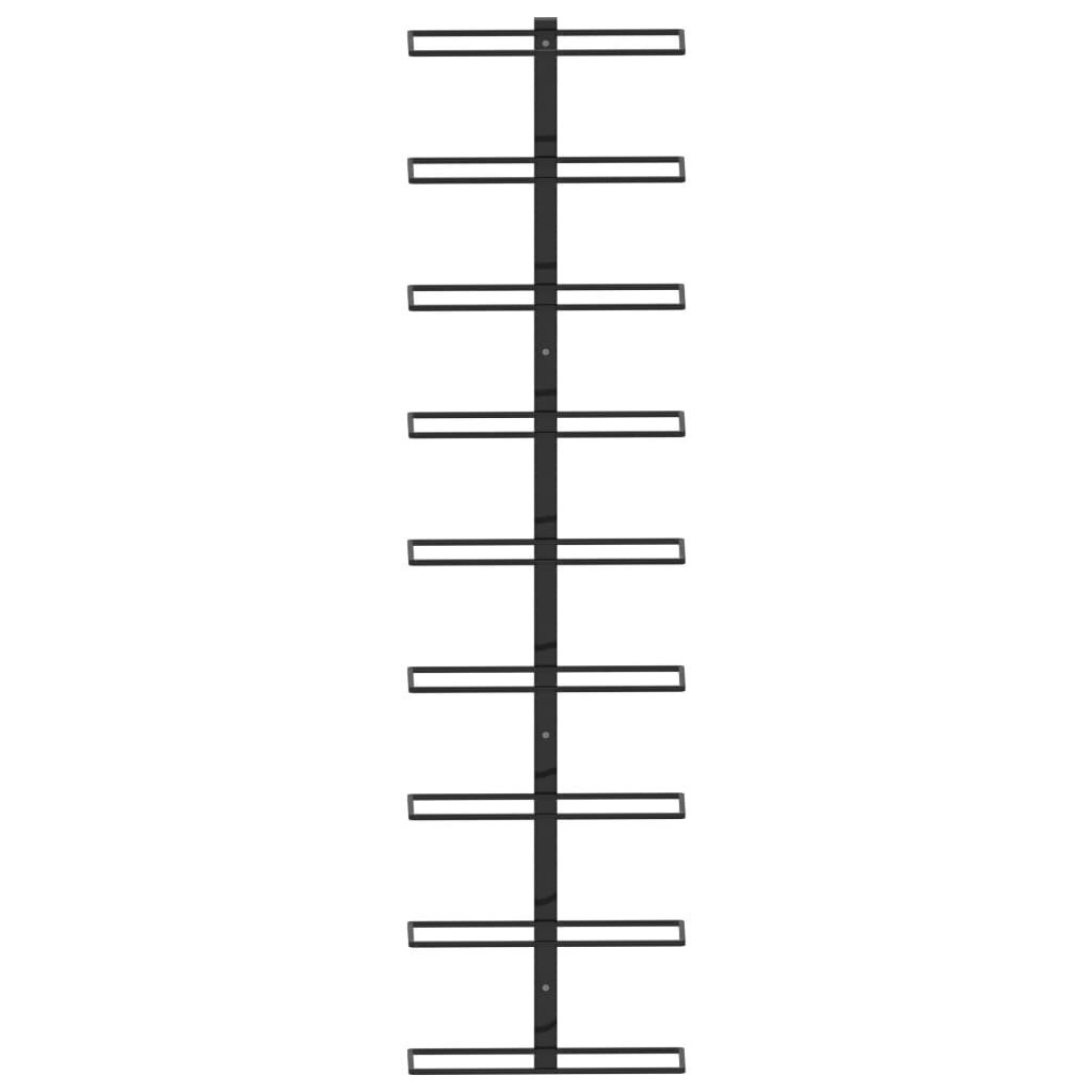 vidaXL seinale kinnitatav veiniriiul 9 pudelile, must raud цена и информация | Riiulid | kaup24.ee