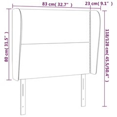 vidaXL voodipeats servadega, hall, 83x23x118/88 cm, kunstnahk hind ja info | Voodid | kaup24.ee