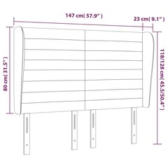 vidaXL voodipeats servadega, roosa, 147x23x118/128 cm, samet цена и информация | Кровати | kaup24.ee