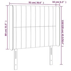 vidaXL LED-voodipeats, kreemjas, 93x16x118/128 cm, kangas hind ja info | Voodid | kaup24.ee