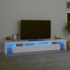 vidaXL telerialus LED-tuledega, valge, 260x36,5x40 cm hind ja info | TV alused | kaup24.ee