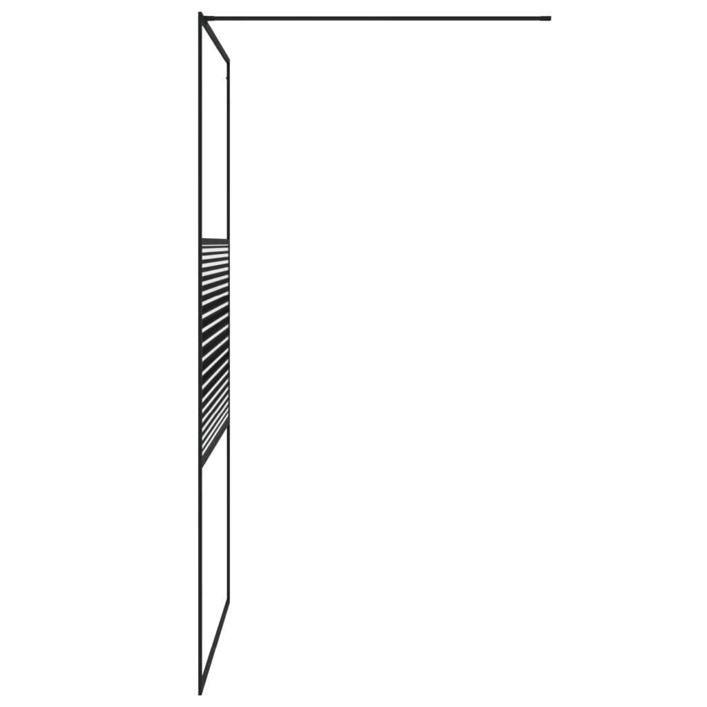 vidaXL dušikabiini sein, must, 115x195 cm, läbipaistev ESG-klaas цена и информация | Dušikabiinide uksed ja seinad | kaup24.ee