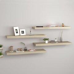 Seinariiulid VidaXL, 4 tk., 80x23,5x3,8 cm, tamm цена и информация | Полки | kaup24.ee