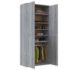 vidaXL jalatsikapp, hall Sonoma tamm, 80 x 39 x 178 cm, tehispuit цена и информация | Полки для обуви, банкетки | kaup24.ee