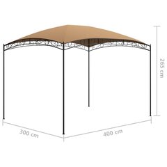 vidaXL lehtla 3x4x2,65 m, pruunikashall 180 g/m² hind ja info | Varikatused ja aiapaviljonid | kaup24.ee