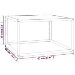 vidaXL kohvilaud, must, valge marmorklaasiga, 60 x 60 x 35 cm hind ja info | Diivanilauad | kaup24.ee